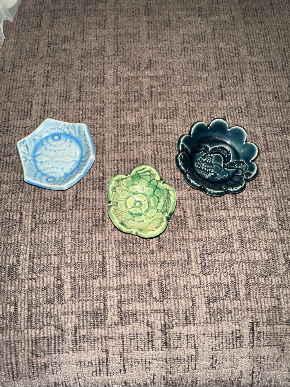Decorative Ceramic Trinket Dishes - Blue, Green, Teal - Unbranded